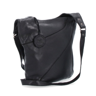 Elegantní kožená crossbody kabelka s kapsami Noelia Bolger materiál kůže zapínání na zip barva černá velikost malá NB 2101 C