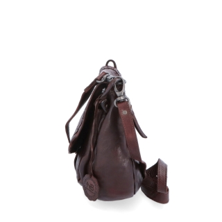Kožená crossbody kabelka se zdobenou klopou Noelia Bolger materiál kůže zapínání s klopou barva vínová velikost střední NB 2030 BO Z boku
