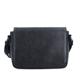 Nadčasová crossbody kabelka s klopou Le Sands materiál syntetická kůže zapínání s klopou barva černá velikost malá 7724 C Zepředu