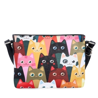 Crossbody kabelka s veselým potiskem Indee materiál syntetická kůže zapínání na zip barva multicolor velikost malá 9306 02 C