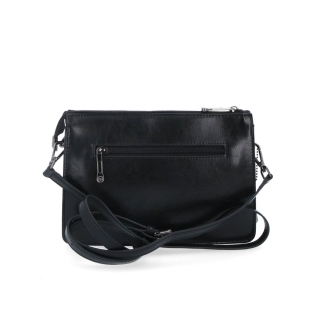 Malá kožená crossbody kabelka Noelia Bolger materiál kůže zapínání na zip barva černá velikost malá NB 0046 C Zezadu