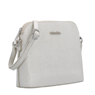 Elegantní crossbody kabelka s čistým designem Le Sands materiál syntetická kůže zapínání na zip barva béžová velikost malá 4607 PRL