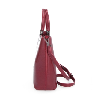 Velká designová kabelka Noelia Bolger materiál kůže zapínání na zip barva červená velikost velká NB 0049 TCV Z boku
