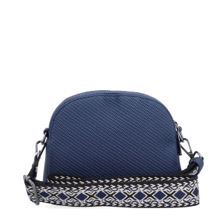 Stylová crossbody kabelka s texturovaným povrchem Tangerin materiál syntetická kůže zapínání na zip barva modrá velikost malá 4365 M Zezadu