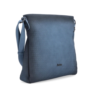 Střední jednoduchá crossbody kabelka Indee materiál syntetická kůže zapínání na zip barva modrá velikost střední 6317 M