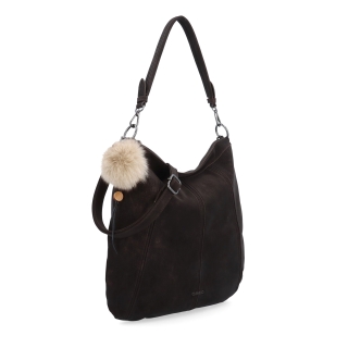 Praktická kabelka přes rameno i crossbody s prošitím Carmelo materiál syntetická kůže zapínání na zip barva hnědá velikost střední 4656 TH