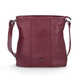 Crossbody kabelka Tangerin materiál syntetická kůže zapínání na zip barva vínová velikost střední 8004 BO Zepředu
