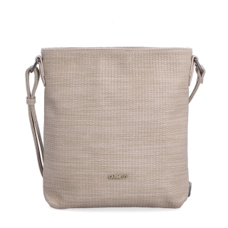 Malá slaměná crossbody kabelka Carmelo materiál syntetická kůže zapínání na zip barva béžová velikost malá 4308 BE Zepředu