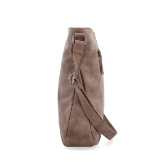 Stylová crossbody kabelka s čistým designem Tangerin materiál syntetická kůže zapínání na zip barva hnědá velikost střední 1101 H Z boku