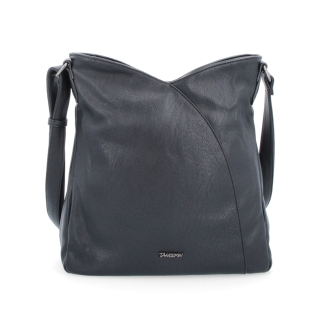 Asymetrická crossbody kabelka s prošíváním Tangerin materiál syntetická kůže zapínání na zip barva černá velikost střední 8023 C Zepředu