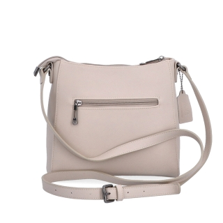 Kožená crossbody kabelka Noelia Bolger materiál kůže zapínání na zip barva šedá velikost malá NB 0074 SS Zezadu