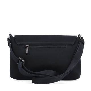 Elegantní crossbody kabelka s klopou Le Sands materiál syntetická kůže zapínání s klopou barva černá velikost malá 4652 C Zezadu