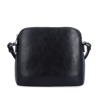 Malá minimalistická crossbody kabelka Le Sands materiál syntetická kůže zapínání na zip barva černá velikost malá 7712 C Zepředu