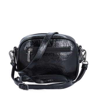 Malá crossbody kabelka se strukturovaným povrchem Le Sands materiál syntetická kůže zapínání na zip barva černá velikost malá 4372 C Zezadu