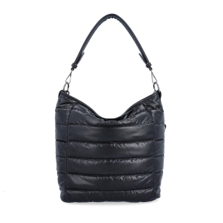 Měkká kabelka s prošíváním a elegantním nádechem Carmelo materiál nylon zapínání na zip barva černá velikost střední 4383 C Zepředu