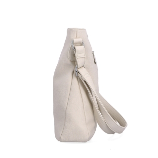 Designová crossbody kabelka Carmelo materiál syntetická kůže zapínání na zip barva béžová velikost střední 4271 BE Z boku