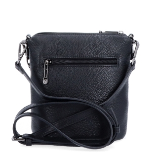 Malá kožená crossbody kabelka s výrazným řetízkem Noelia Bolger materiál kůže zapínání na zip barva černá velikost malá NB 3016 C Zezadu