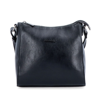 Minimalistická crossbody kabelka do města Le Sands materiál syntetická kůže zapínání na zip barva černá velikost malá 7706 C Zepředu