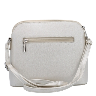 Elegantní crossbody kabelka s čistým designem Le Sands materiál syntetická kůže zapínání na zip barva béžová velikost malá 4607 PRL Zezadu
