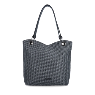 Praktická shopper kabelka s členěným interiérem LeSands materiál syntetická kůže zapínání na zip barva černá velikost velká 4619 C Zepředu
