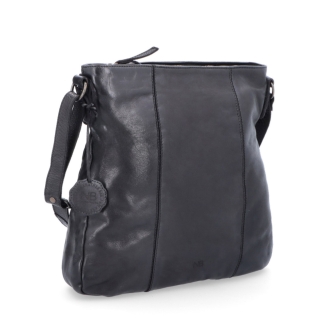Kožená crossbody kabelka s prošíváním Noelia Bolger materiál kůže zapínání na zip barva černá velikost střední NB 2002 C