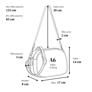 Malá crossbody kabelka se strukturovaným povrchem Le Sands materiál syntetická kůže zapínání na zip barva vínová velikost malá 4372 BO Rozměry