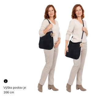 Praktická kabelka přes rameno i crossbody s prošitím Carmelo materiál syntetická kůže zapínání na zip barva hnědá velikost střední 4656 TH Na postavě