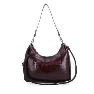 Kabelka přes rameno i crossbody s odepínacími popruhy Le Sands materiál syntetická kůže zapínání na zip barva vínová velikost střední 4637 BO Zezadu