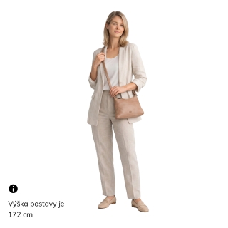 Praktická kožená crossbody na každý den Noelia Bolger materiál kůže zapínání na zip barva béžová velikost malá NB 2406 BE Na postavě