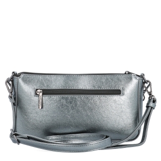 Malá crossbody kabelka s odnímatelným řetízkem Le Sands materiál syntetická kůže zapínání na zip barva metalická velikost malá 4610 TI Zezadu