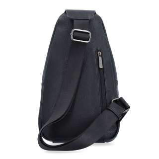 Praktický bodybag na zip Carmelo materiál syntetická kůže zapínání na zip barva černá velikost střední 4356 C Zezadu