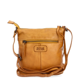 Elegantní kožená crossbody kabelka Noelia Bolger materiál kůže zapínání na zip barva žlutá velikost malá NB 2415 ZLU Zezadu