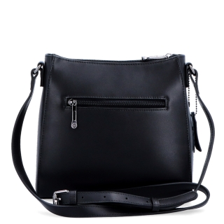 Kožená kabelka crossbody Noelia Bolger Noelia Bolger materiál kůže zapínání na zip barva černá velikost malá NB 0097 C Zezadu