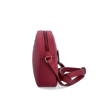Malá kožená crossbody kabelka s kapsou na zip Noelia Bolger materiál kůže zapínání na zip barva červená velikost malá NB 3013 CV Z boku