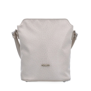Praktická crossbody kabelka s extra kapsou Carmelo materiál nylon zapínání na zip barva béžová velikost malá 6607 BE LE Zepředu