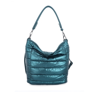 Měkká kabelka s prošíváním a elegantním nádechem Carmelo materiál nylon zapínání na zip barva zelená velikost střední 4383 PE Zepředu