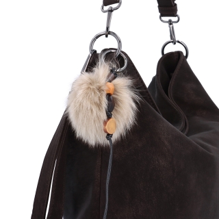 Stylová hobo kabelka s odepínacími popruhy Carmelo materiál syntetická kůže zapínání na zip barva hnědá velikost střední 4657 TH Detail