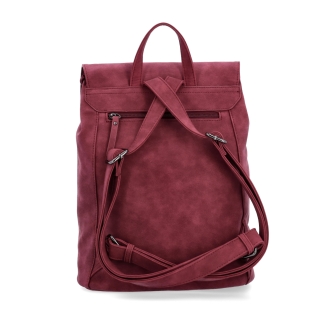 Elegantní městský batoh ze syntetiky Tangerin materiál syntetická kůže zapínání na zip barva vínová velikost střední 1100 BO Zezadu