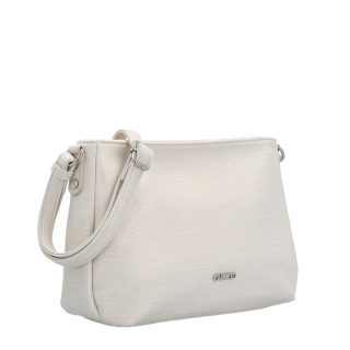 Praktická a elegantní crossbody kabelka Carmelo materiál syntetická kůže zapínání na zip barva béžová velikost střední 4605 K