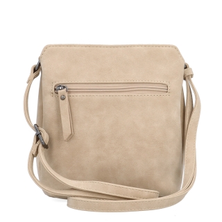Praktická crossbody kabelka s členěným vnitřkem Tangerin materiál syntetická kůže zapínání na zip barva béžová velikost malá 1117 BE Zezadu