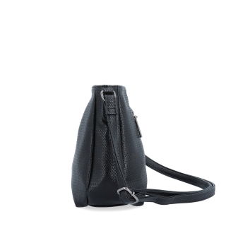 Praktická a elegantní crossbody kabelka Carmelo materiál syntetická kůže zapínání na zip barva černá velikost střední 4605 C Z boku