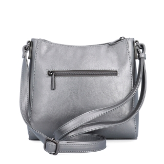 Minimalistická crossbody kabelka do města Le Sands materiál syntetická kůže zapínání na zip barva metalická velikost malá 7706 TI Zezadu