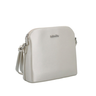 Malá minimalistická crossbody kabelka Le Sands materiál syntetická kůže zapínání na zip barva béžová velikost malá 7712 PRL