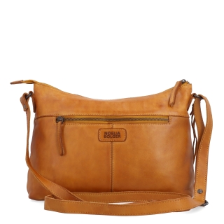 Dámská kožená crossbody kabelka Noelia Bolger materiál kůže zapínání na zip barva žlutá velikost střední NB 2430 ZLU Zezadu