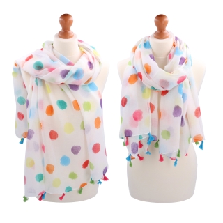 Lehký šátek s originálním vzorem Noelia Bolger materiál Viskóza a bavlna barva multicolor KL506 - 09