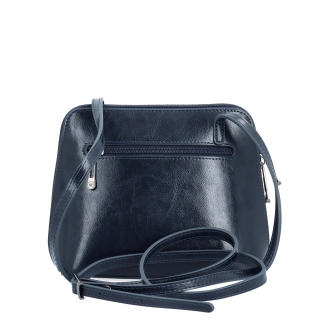 Kožená crossbody kabelka s promyšleným členěním Noelia Bolger materiál kůže zapínání na zip barva modrá velikost malá NB 0115 TM Zezadu