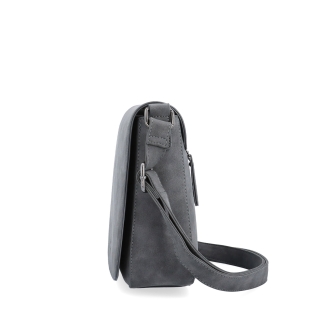 Elegantní crossbody kabelka s klopou Tangerin materiál syntetická kůže zapínání na zip barva šedá velikost střední 1115 ANT Z boku