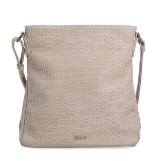 Crossbody kabelka střední velikosti Carmelo materiál syntetická kůže zapínání na zip barva béžová velikost střední 4305 BE Zepředu