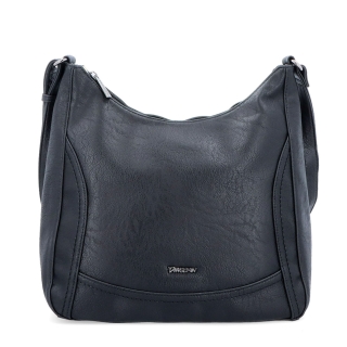 Městská crossbody kabelka ze syntetické kůže Tangerin materiál syntetická kůže zapínání na zip barva černá velikost střední 8046 C Zepředu