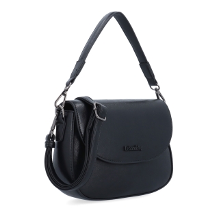 Stylová crossbody kabelka s klopou Le Sands materiál syntetická kůže zapínání s klopou barva černá velikost malá 7730 C